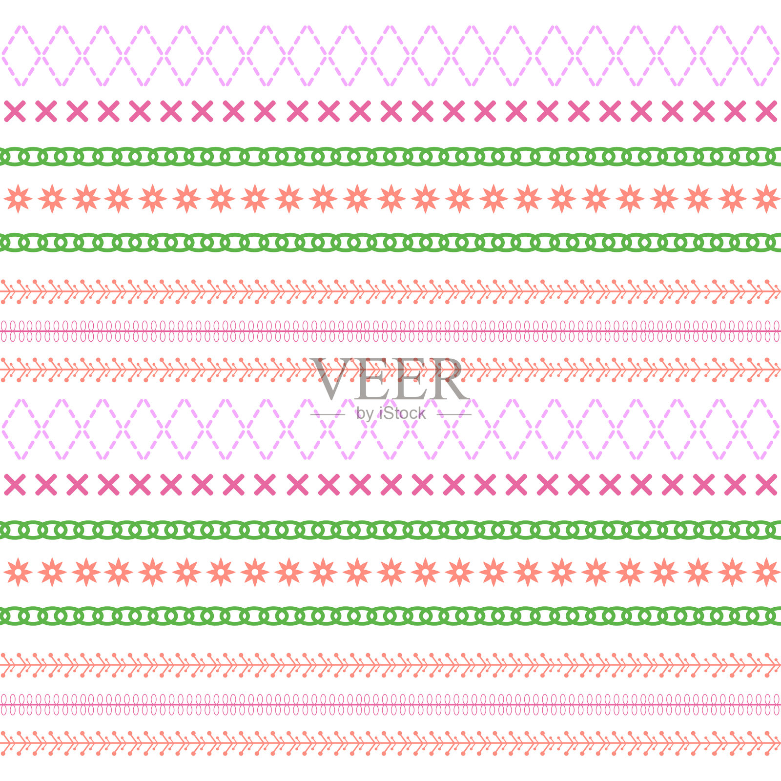 刺绣花风格的织物棉布插画图片素材