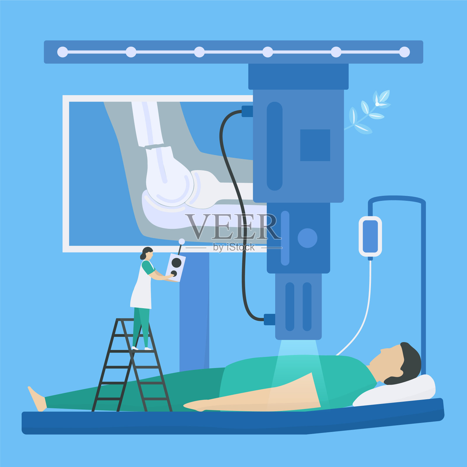 这个医学扫描是x光医生检查插画图片素材