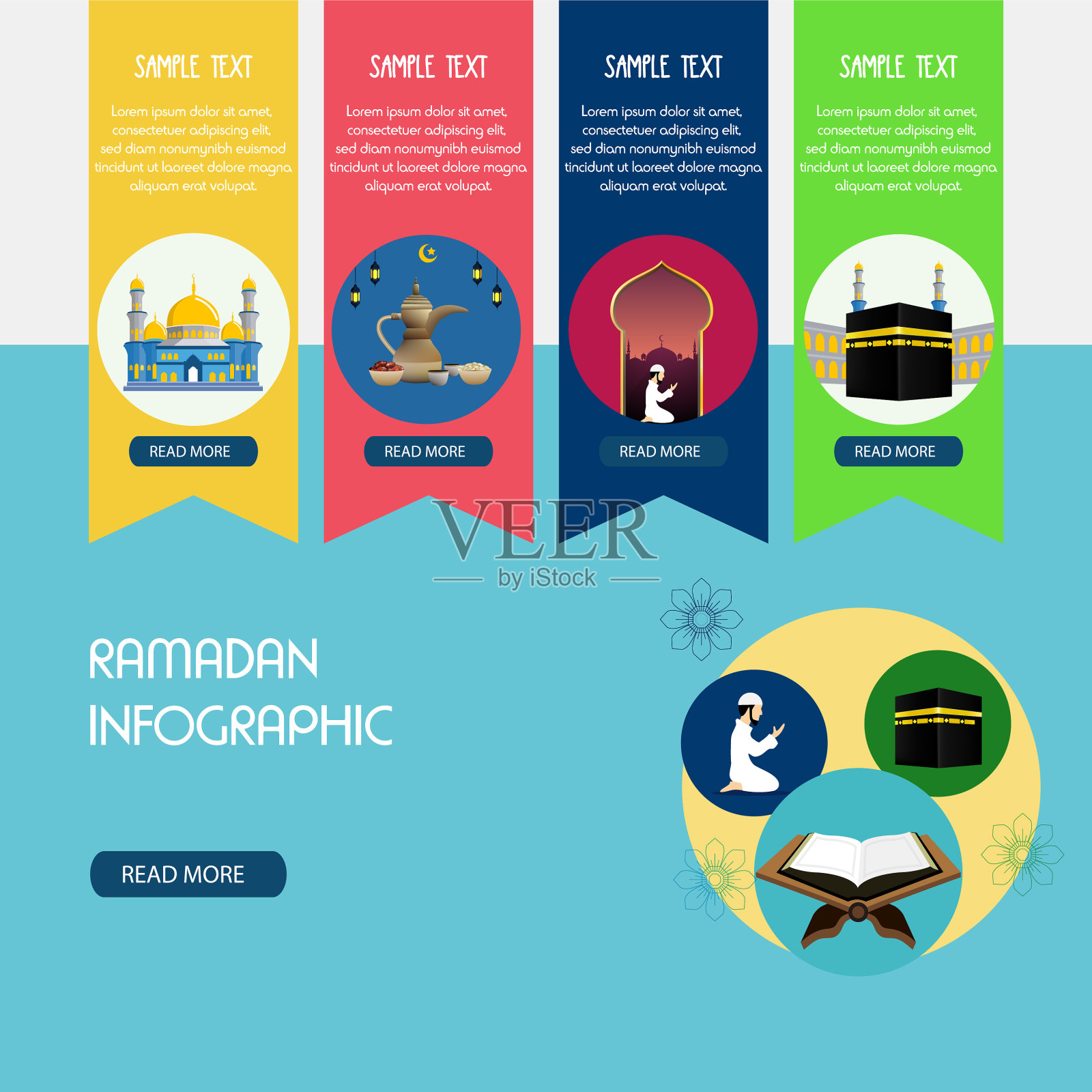 斋月信息图表设计插画图片素材