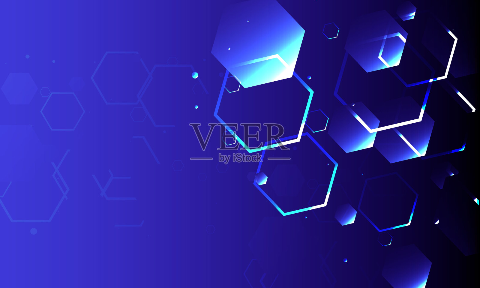 抽象立方体六角形创新概念背景插画图片素材