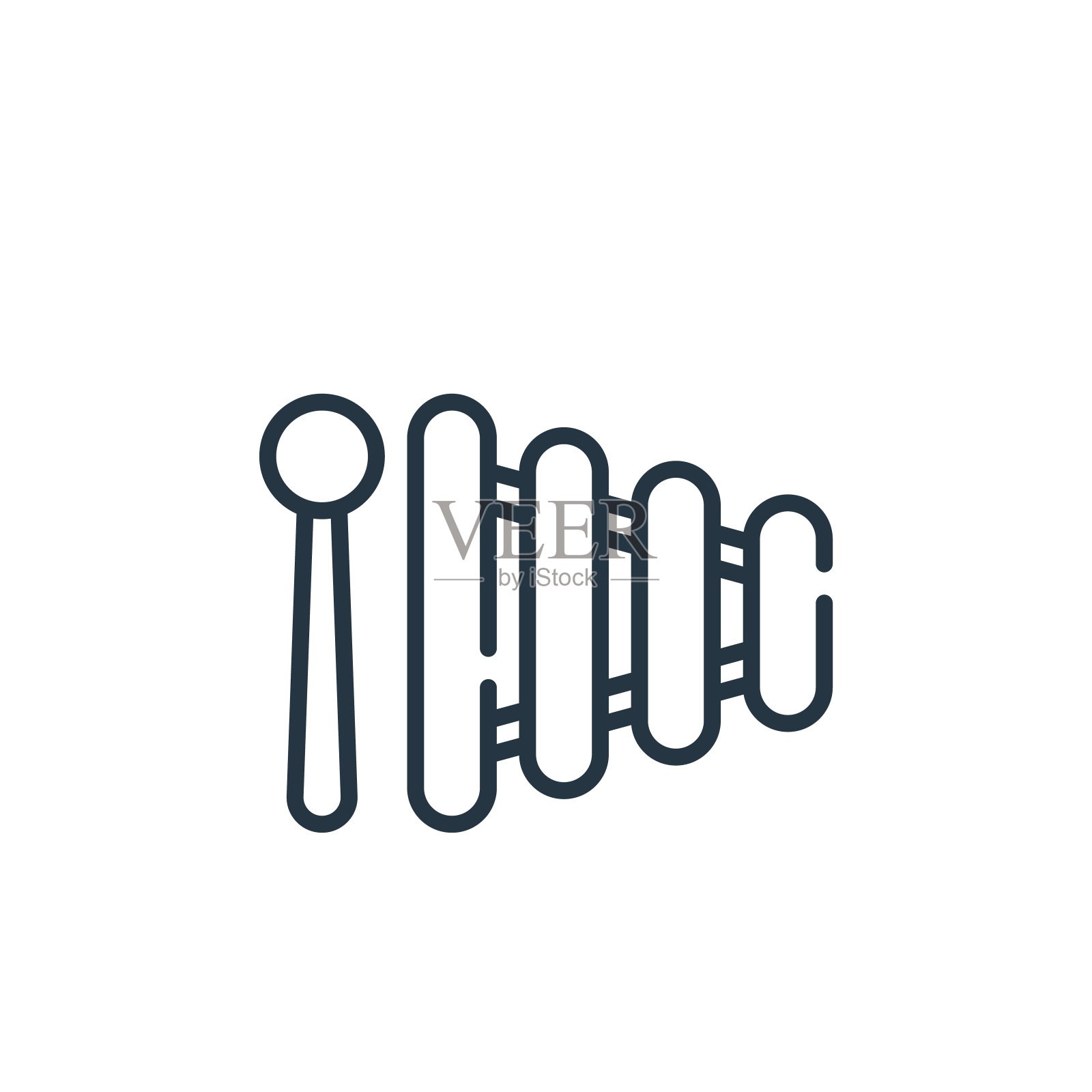 木琴矢量图标孤立的白色背景。大纲，细线木琴图标，用于网站设计和手机，应用程序开发。细线木琴轮廓图标矢量插图。图标素材