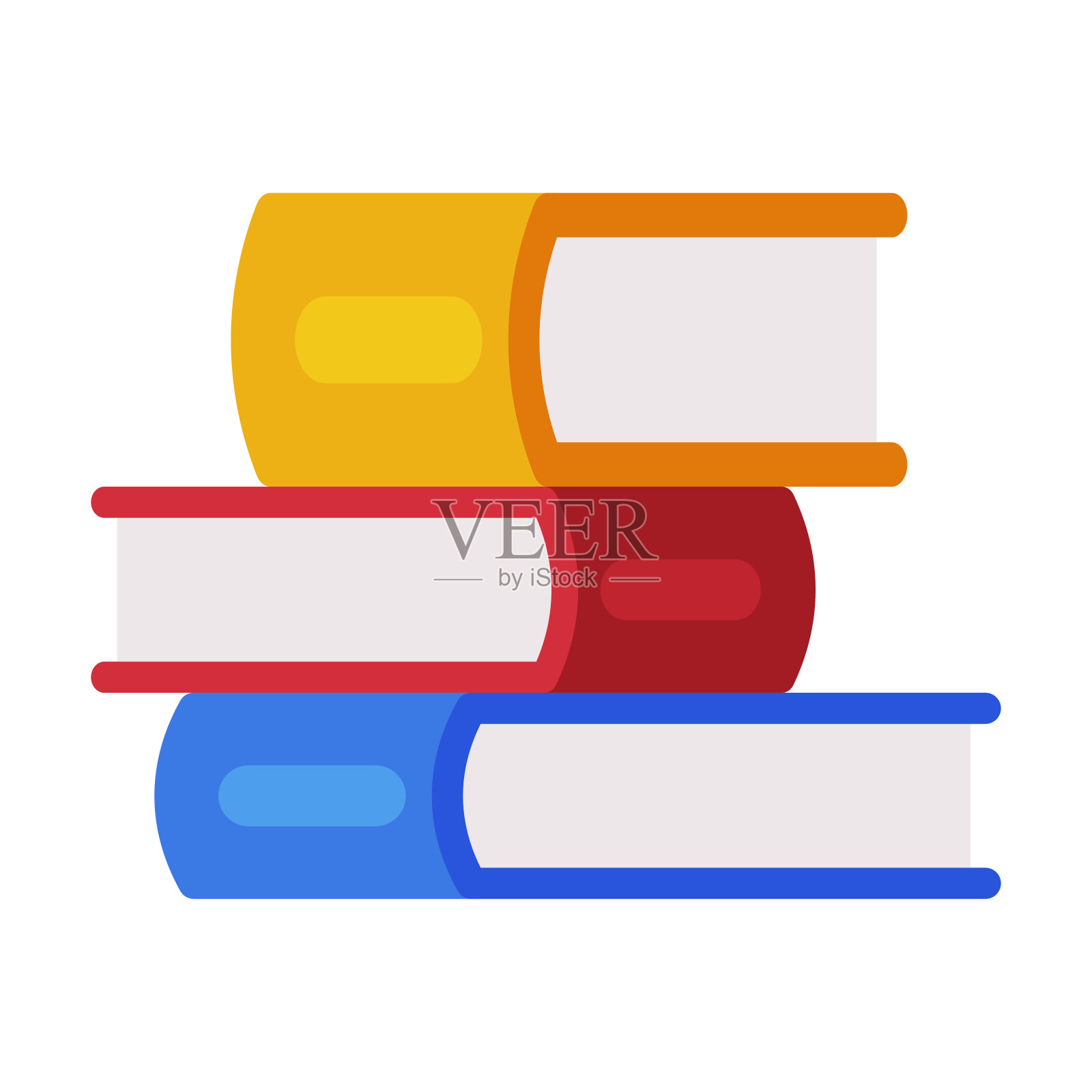 堆叠的彩色书籍，阅读和教育，回到学校的概念平面风格矢量插图插画图片素材