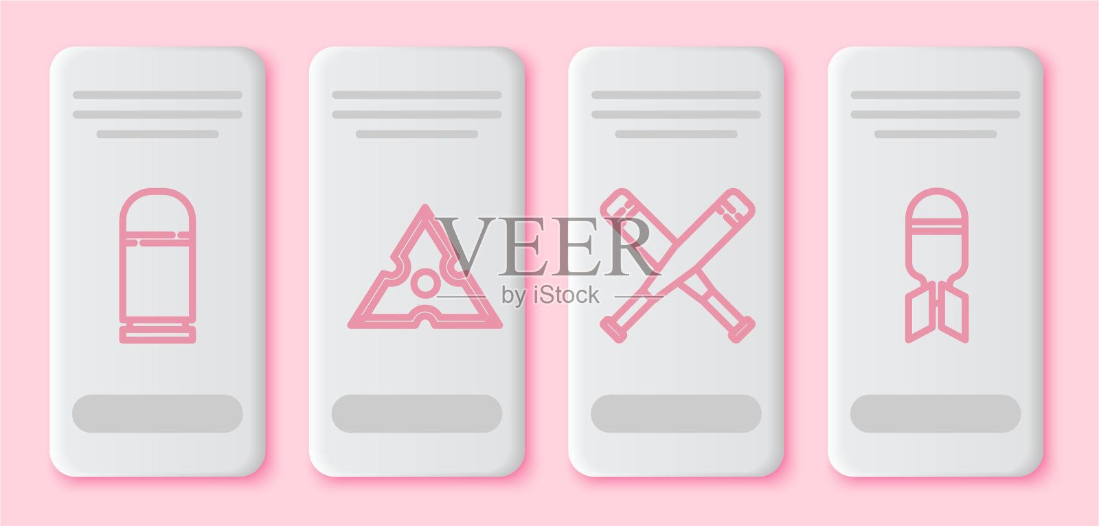 Set line墨盒日本忍者飞镖图标素材