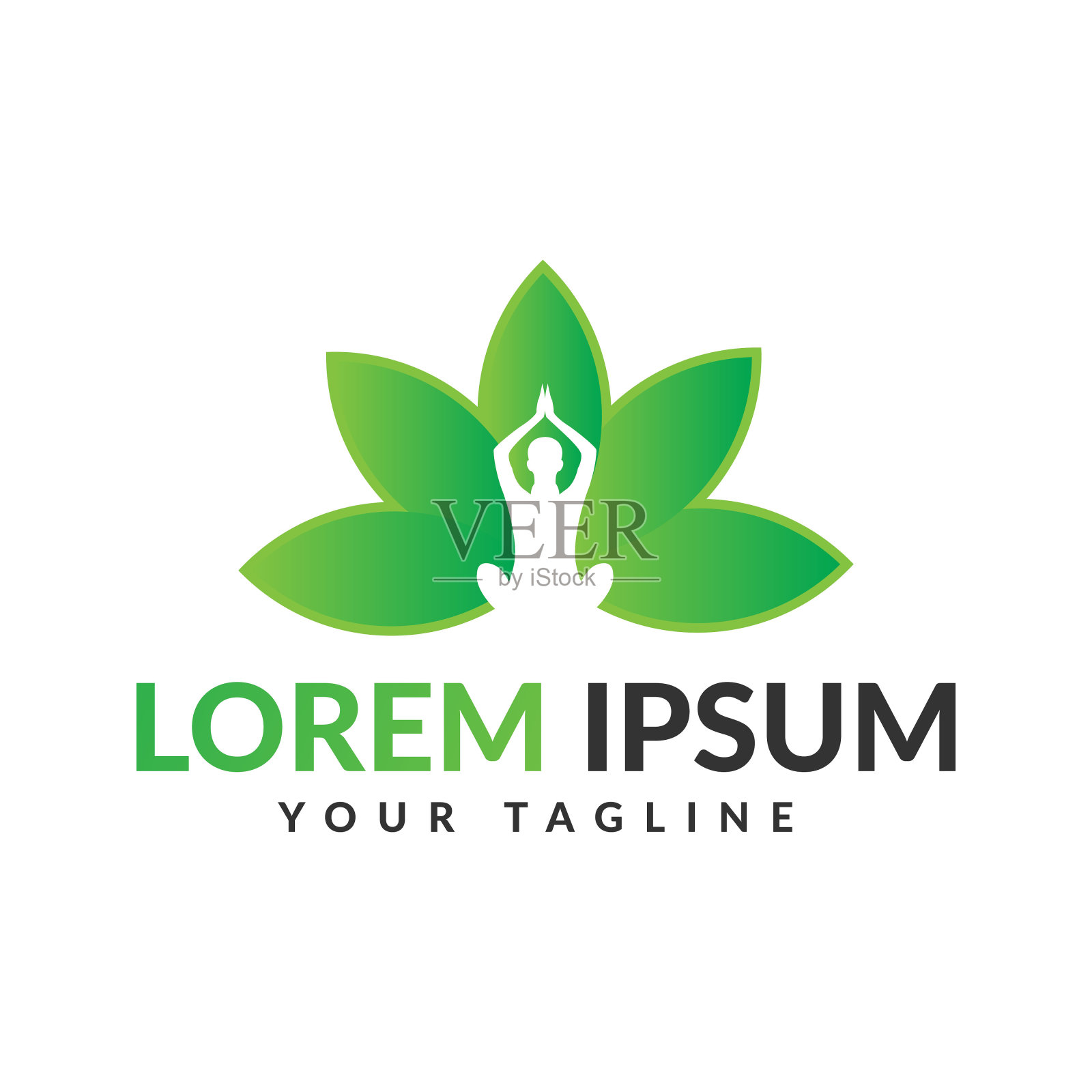 瑜伽工作室的标志插画图片素材