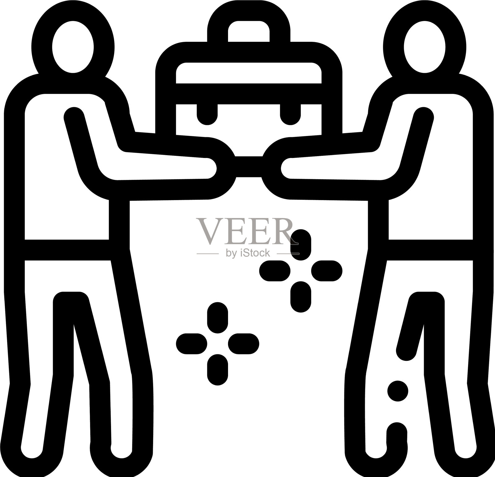 共同工作两人图标轮廓图标素材