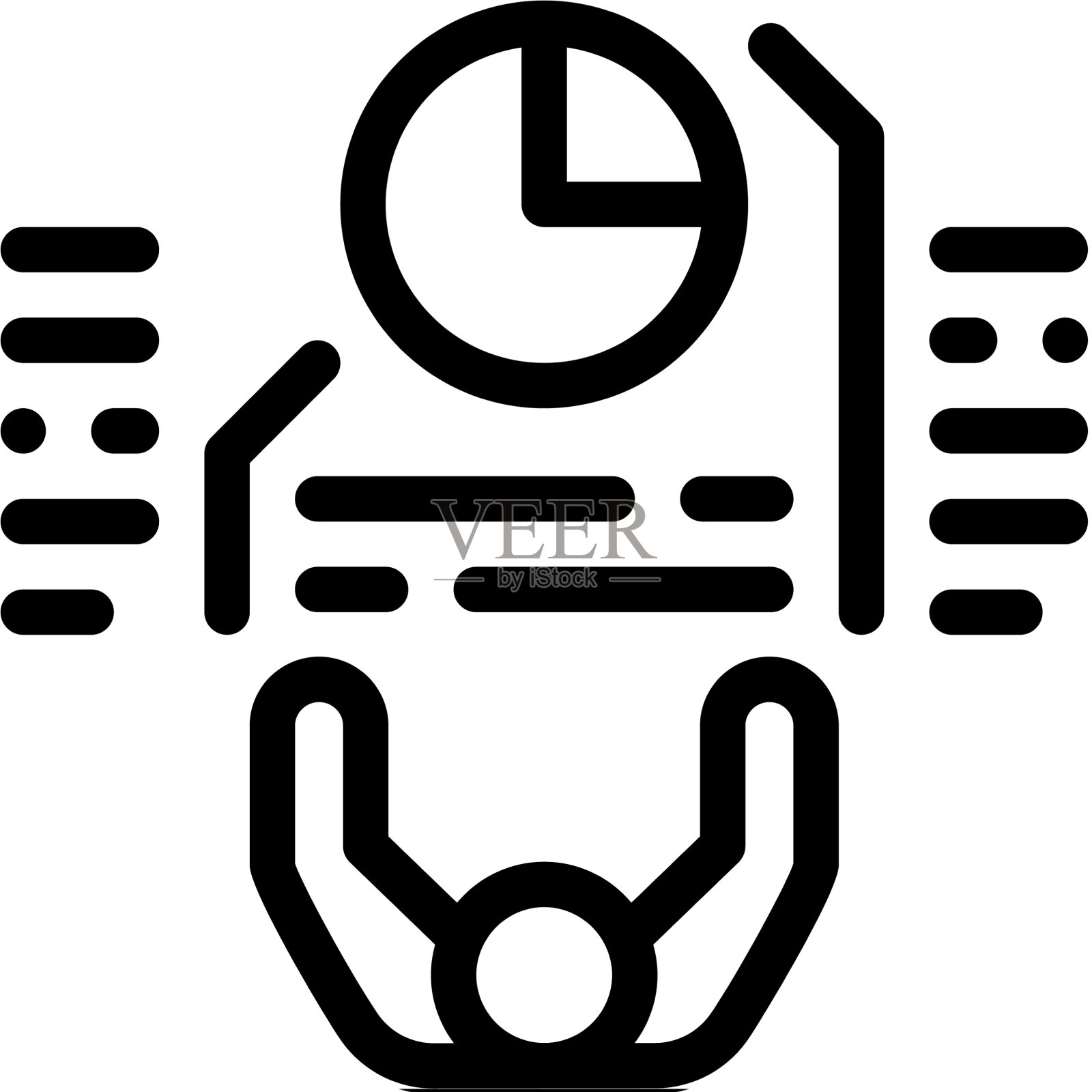 人形饼图图标轮廓图标素材