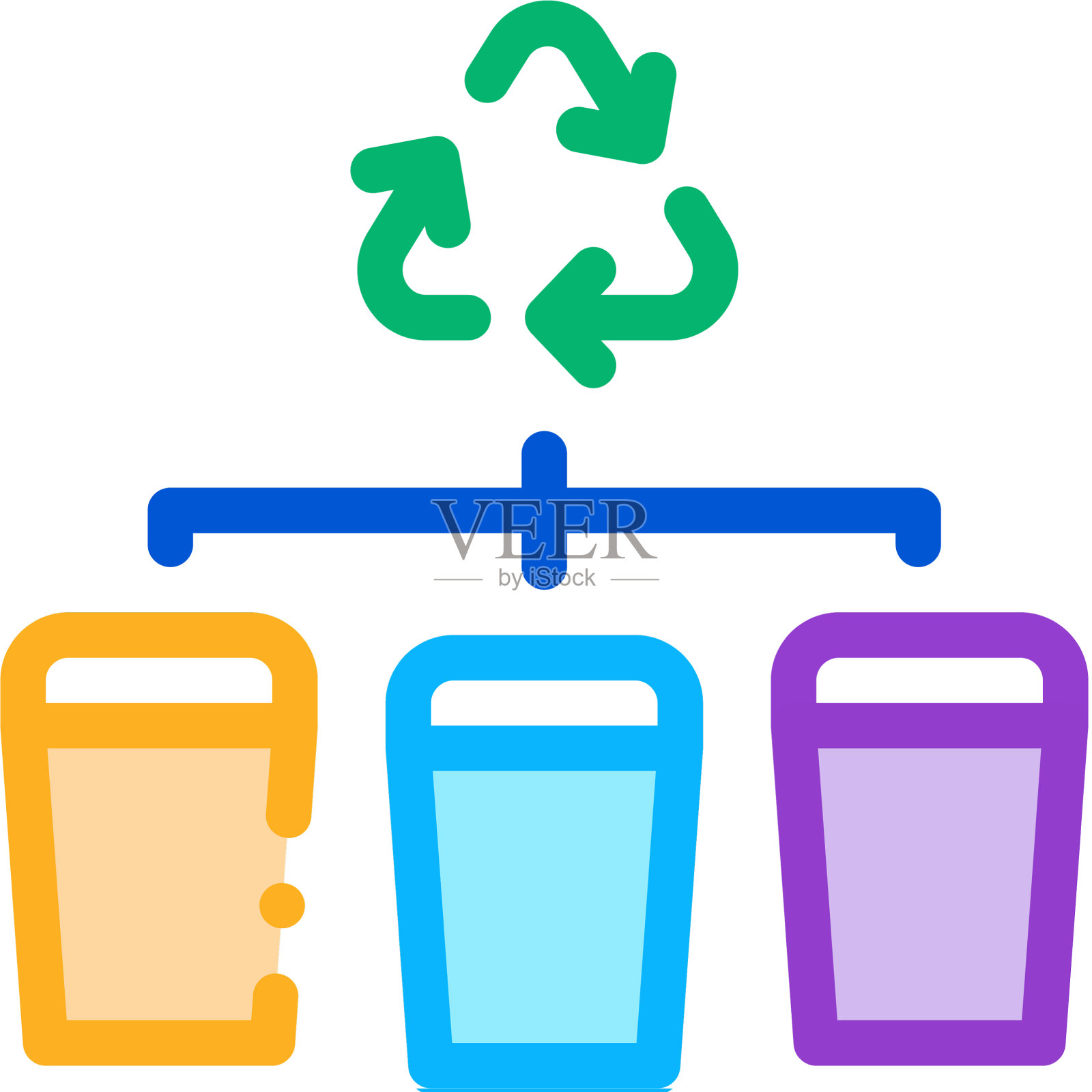 垃圾分发图标轮廓图标素材