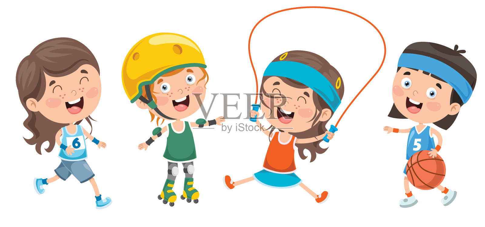 孩子跳绳设计元素图片