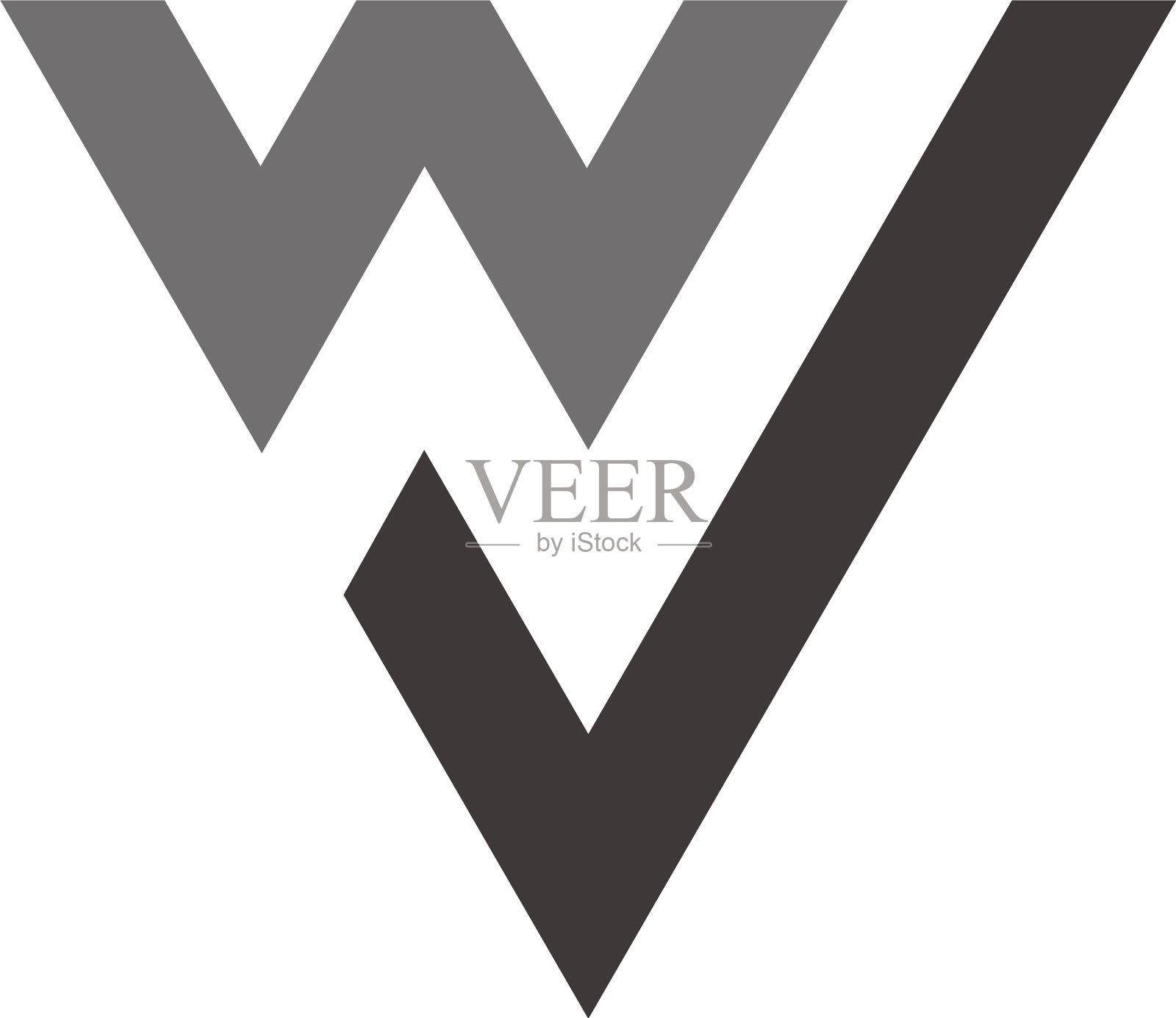 字母wv简单的几何符号标志设计元素图片