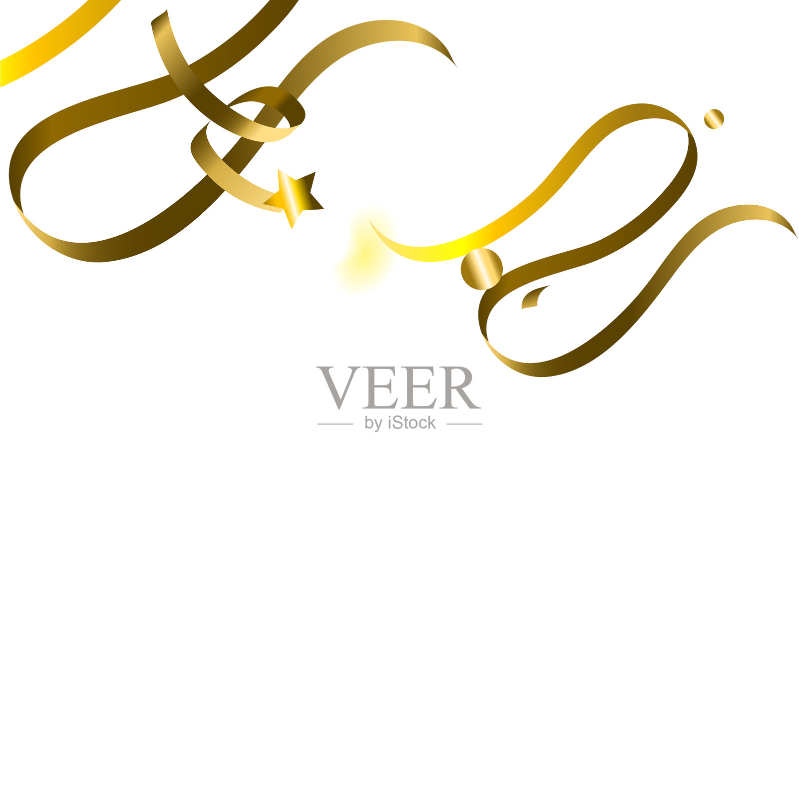 假日蛇形金箔飘带丝带插画图片素材