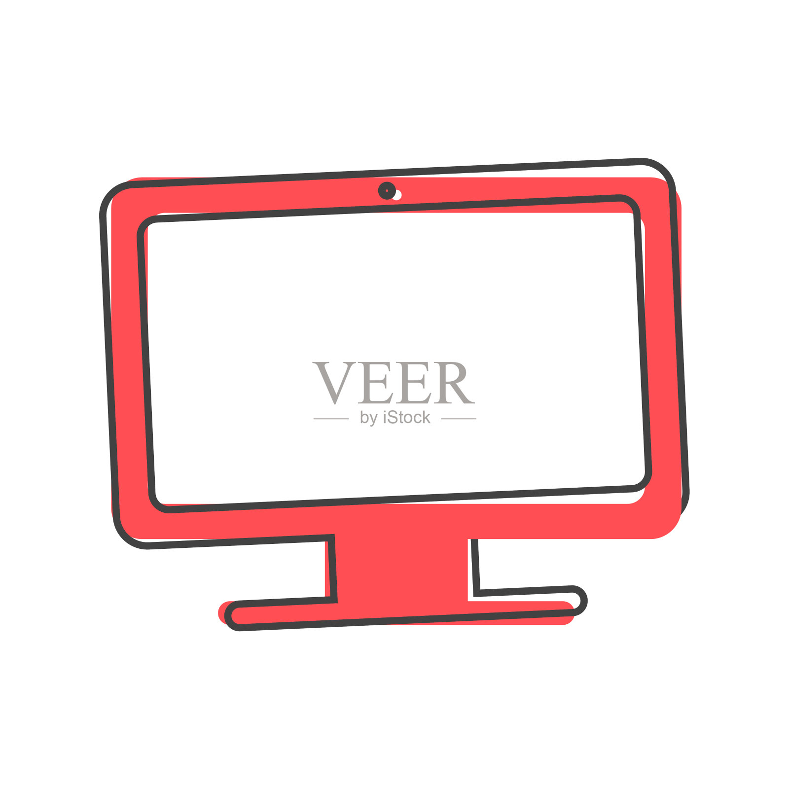 矢量插图的现代计算机显示器。监控卡通风格的白色孤立背景。插画图片素材