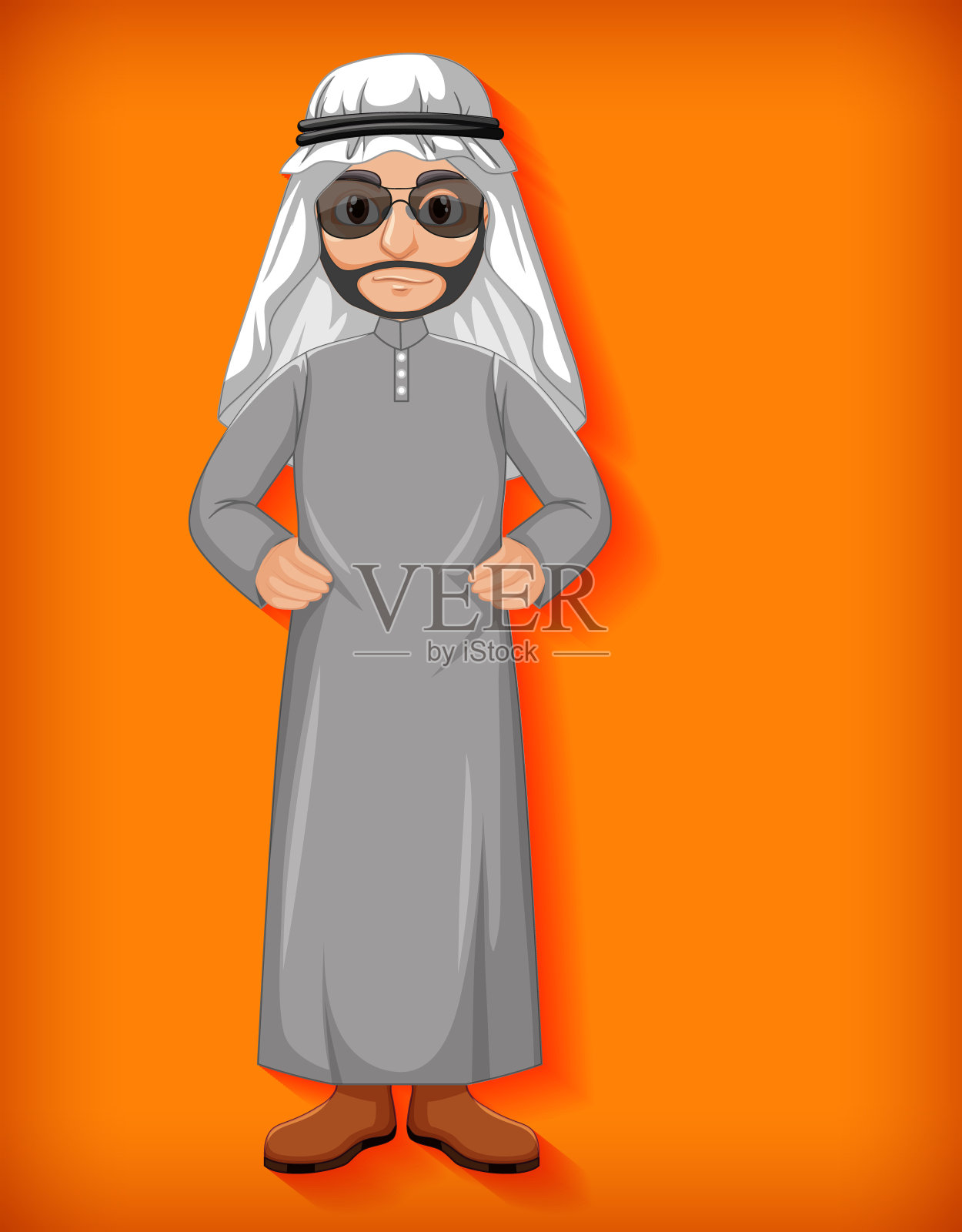 阿拉伯人卡通人物插画图片素材