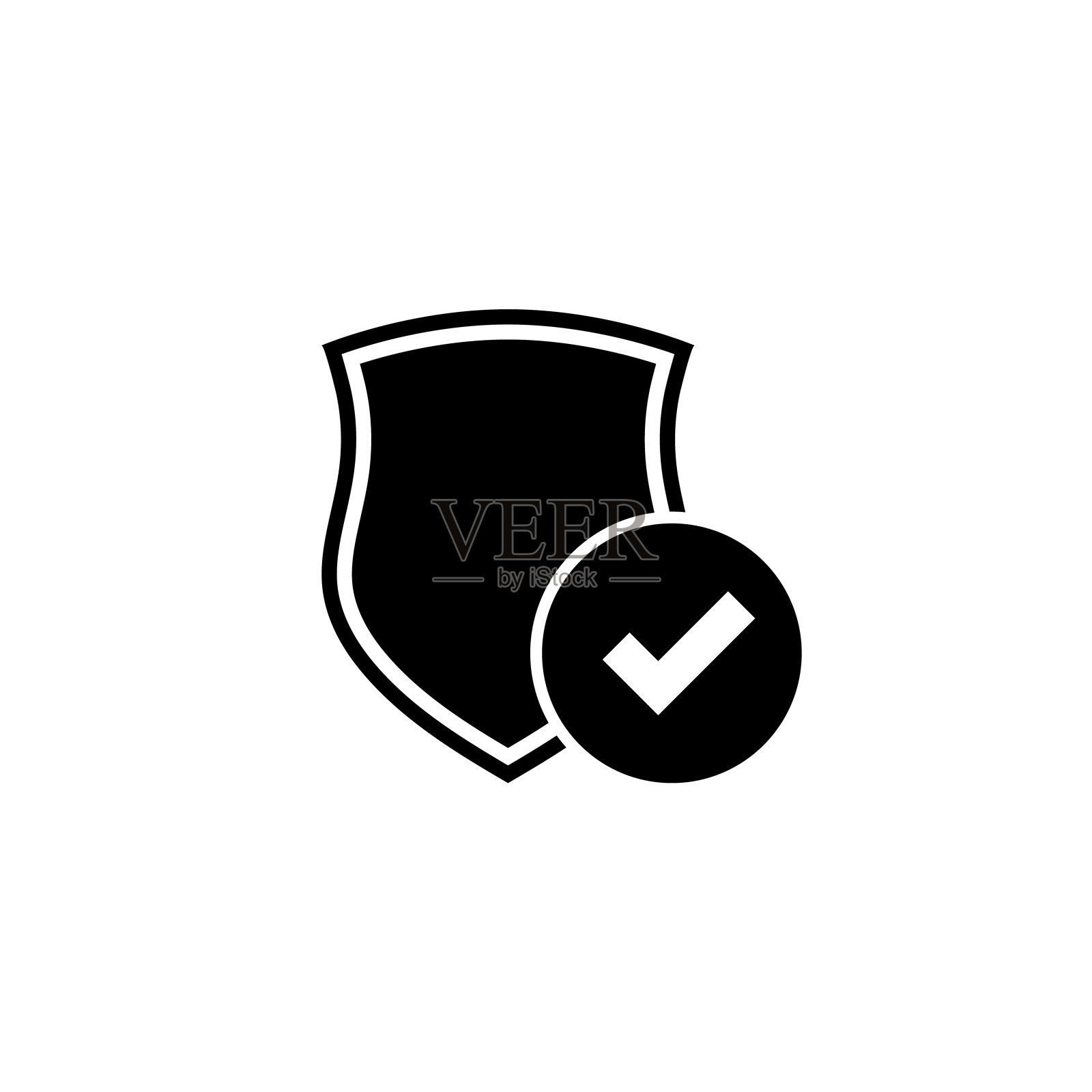 批准图标，tick标志隔离在白色背景上设计元素图片