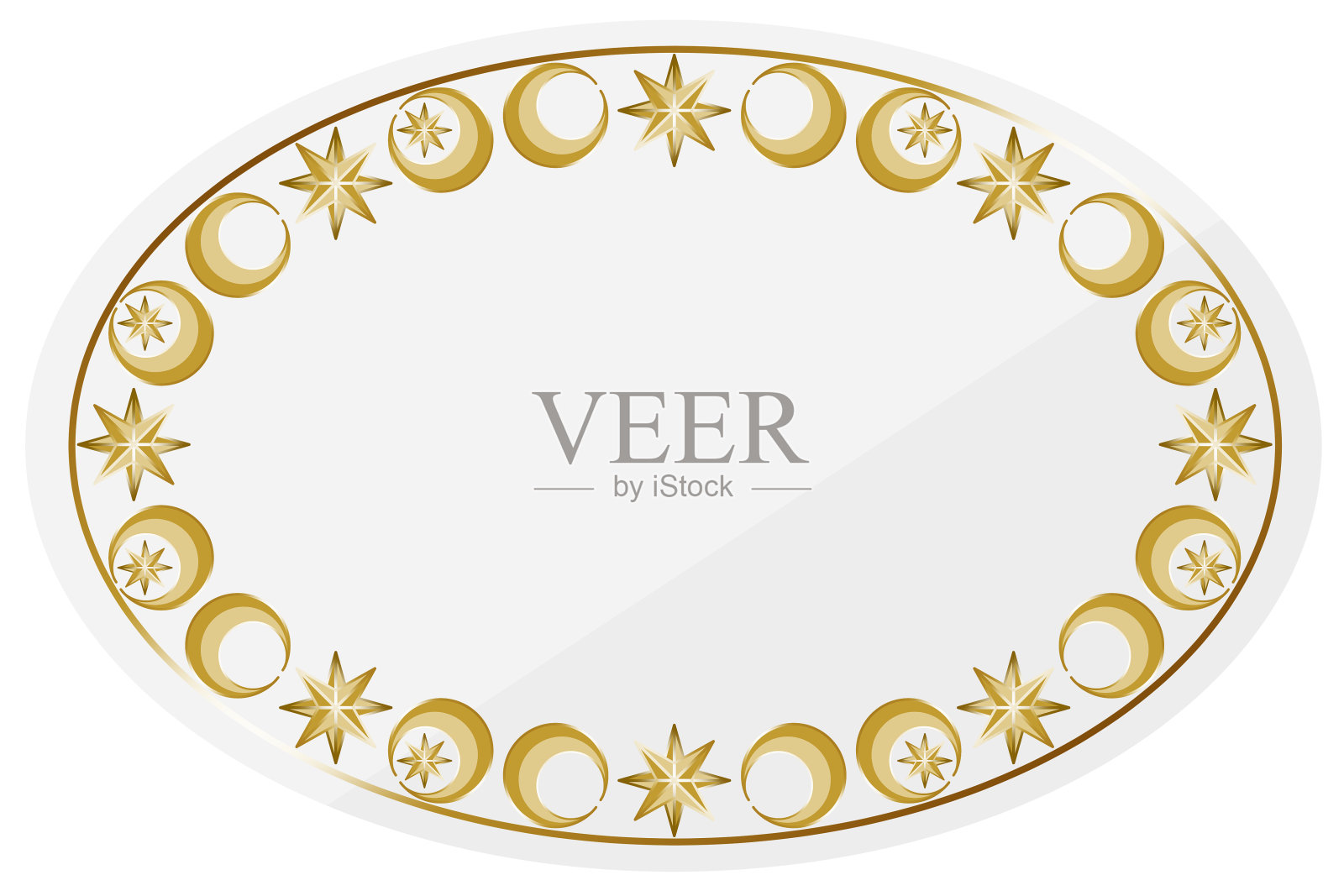 古董月亮和星星框架插画图片素材