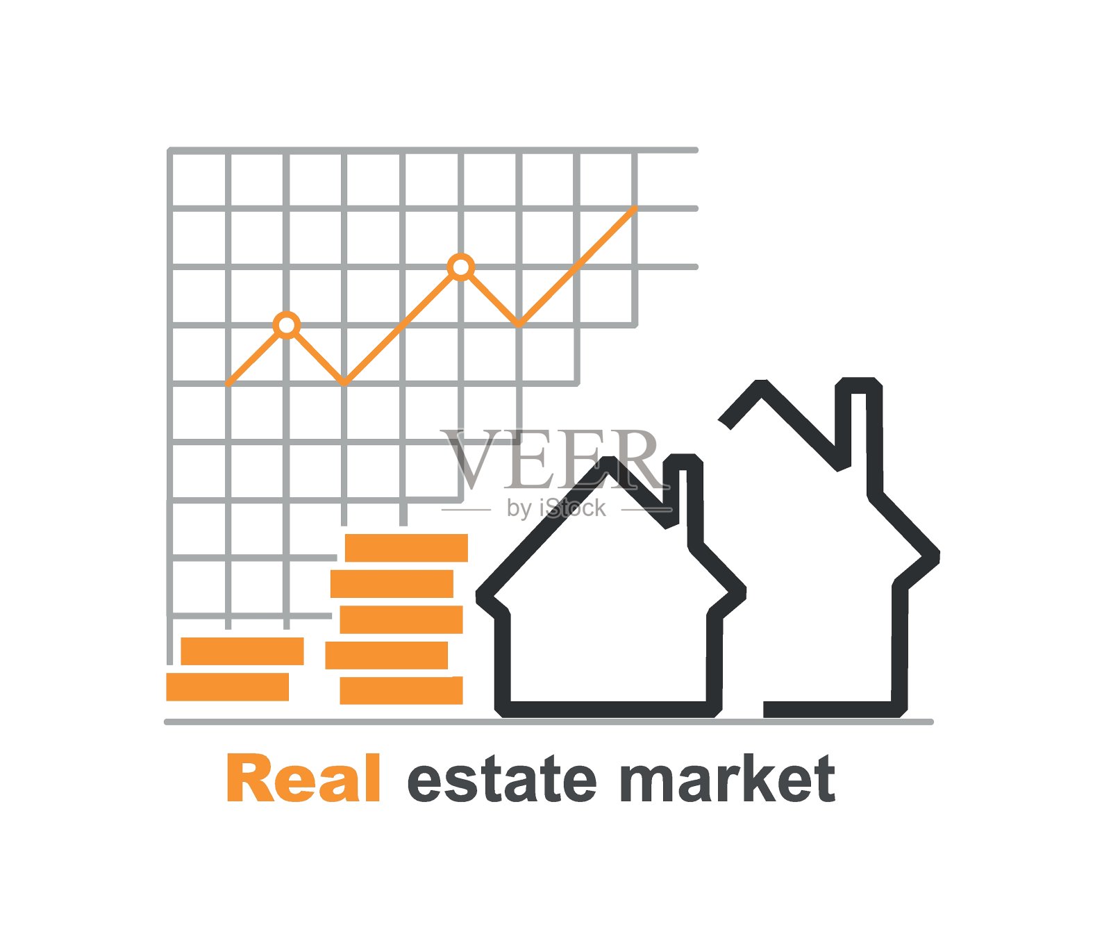 房地产市场图表。经济的概念插画图片素材