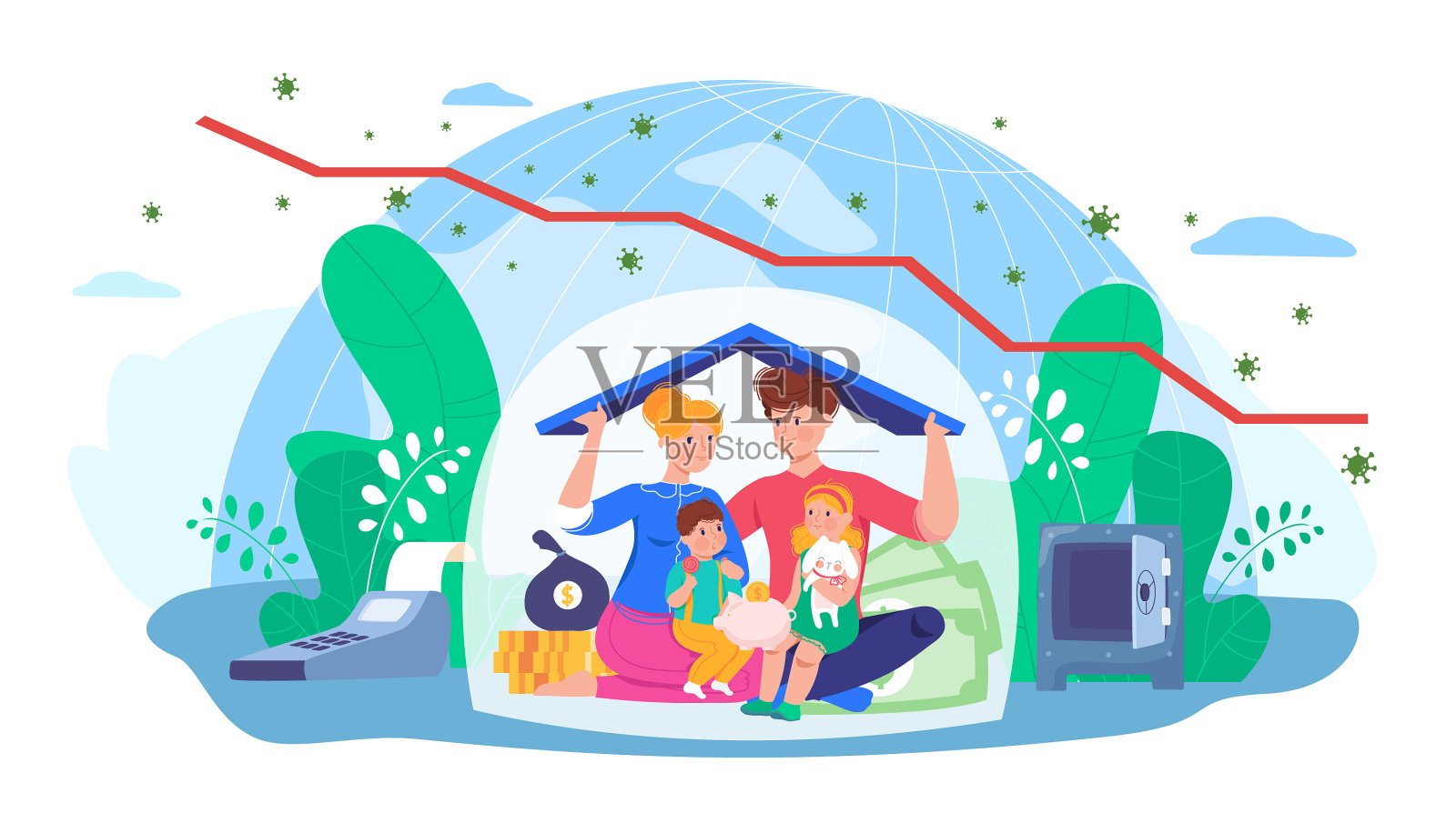 家庭自身对COVID-19病毒的保护设计元素图片