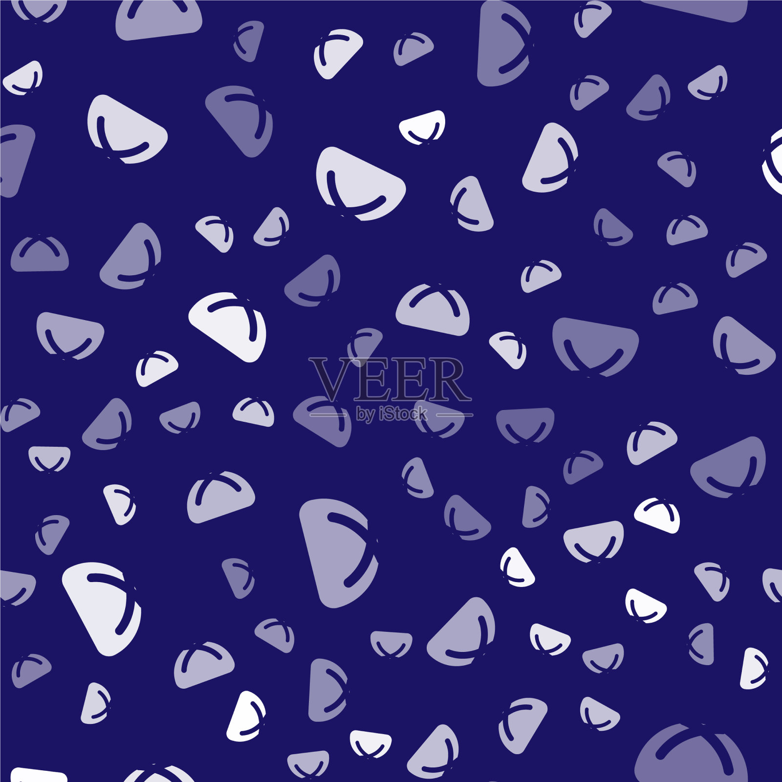 白色复活节蛋糕图标隔离无缝图案插画图片素材