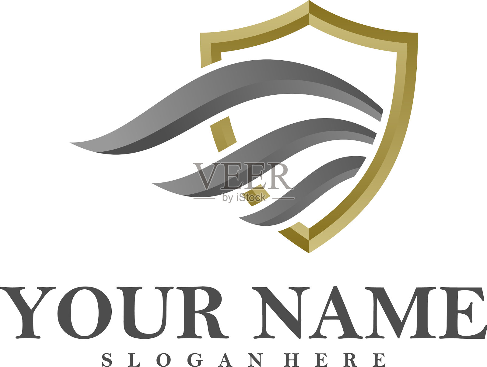 翼盾logo模板创意翅膀logo插画图片素材