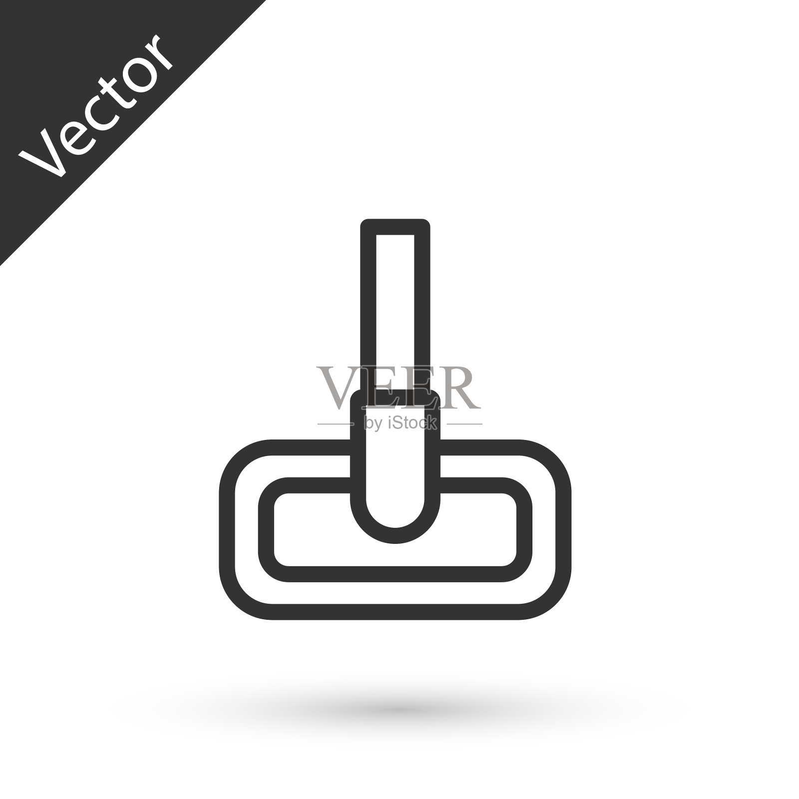 灰色线拖把图标孤立在白色的背景插画图片素材