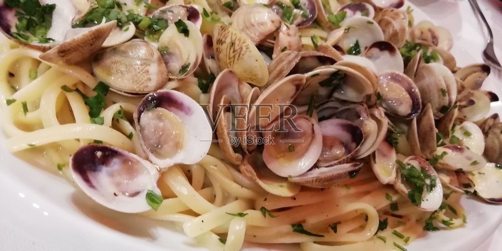 意大利面条蛤照片摄影图片