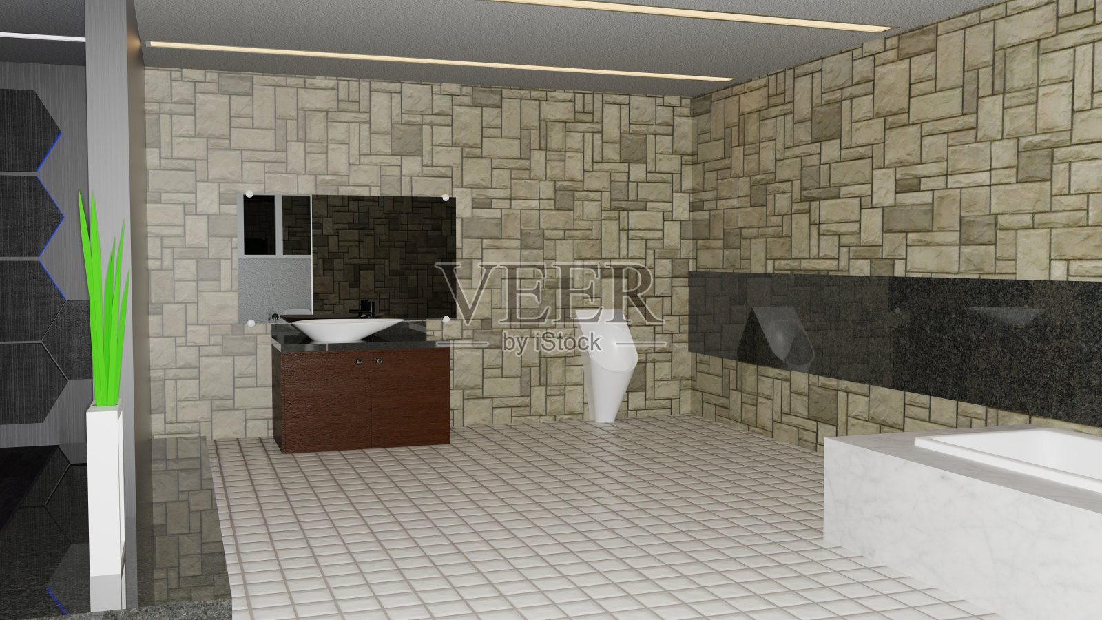 3D插画酒店卧室插画图片素材