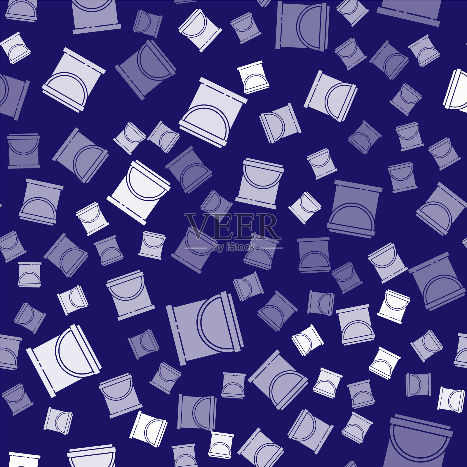 白漆桶图标隔离无缝模式插画图片素材