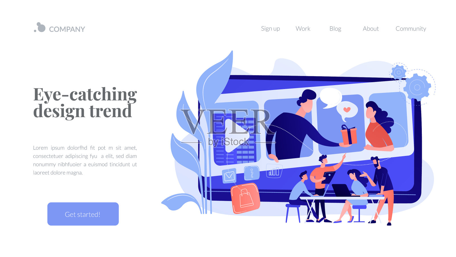 视觉叙事概念登陆页面插画图片素材