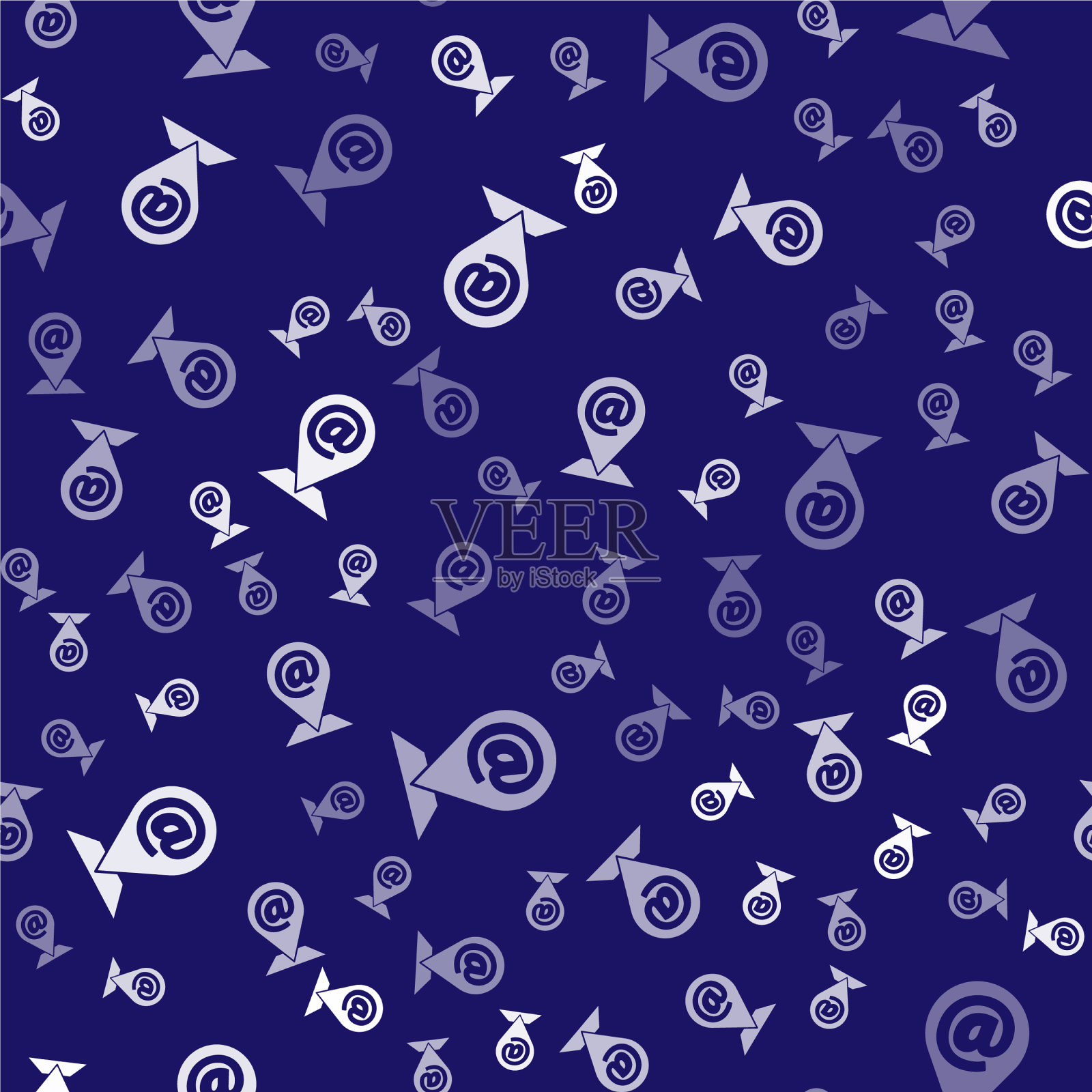 白色的位置和邮件和电子邮件图标隔离插画图片素材