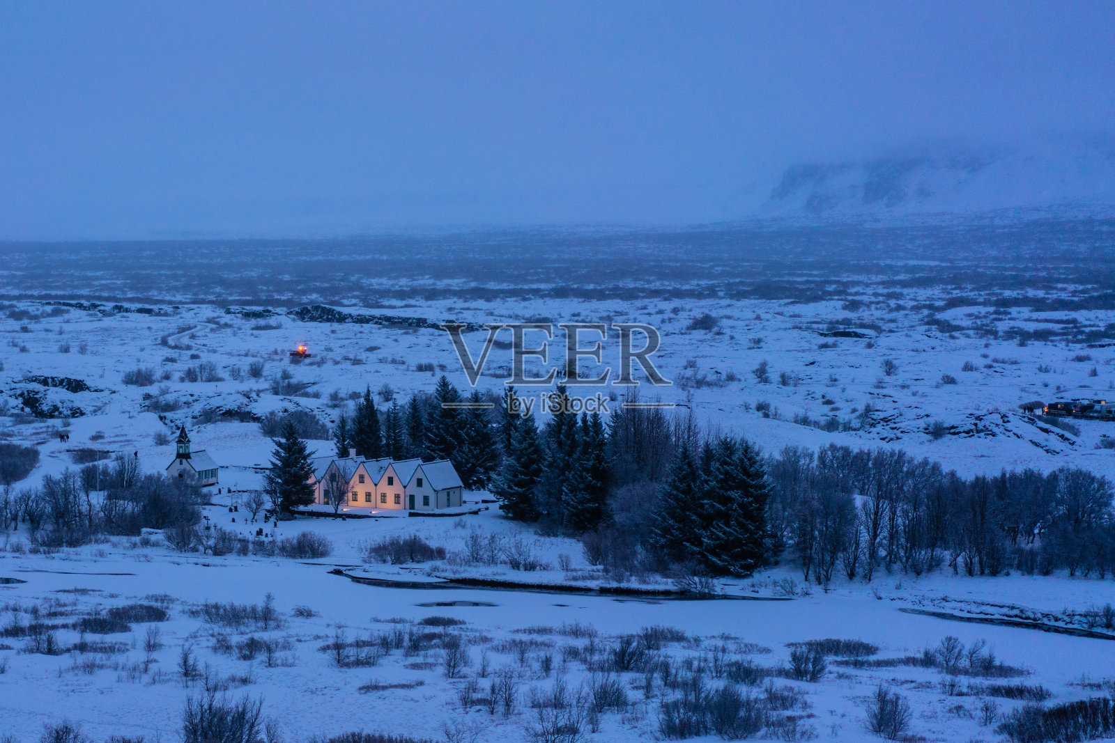 冬天的Thingvellir国家公园照片摄影图片