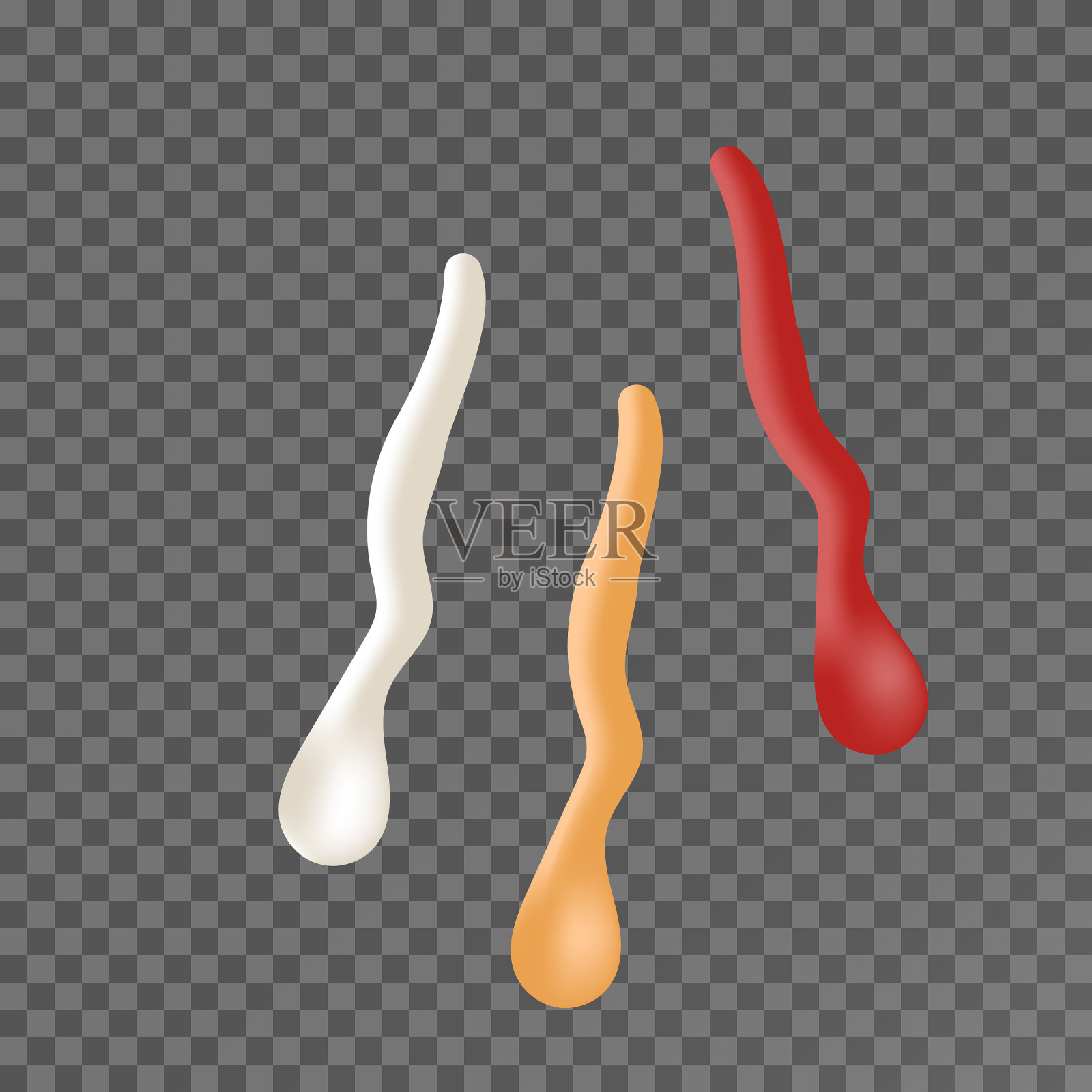 各种酱汁洒落条纹，妙趣横生插画图片素材