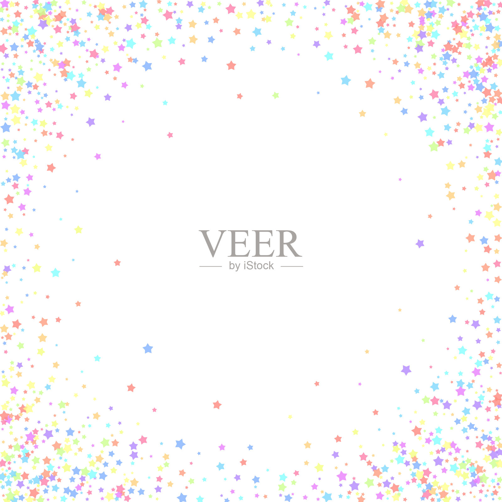 喜庆的五彩纸屑庆祝星星缤纷的星星插画图片素材