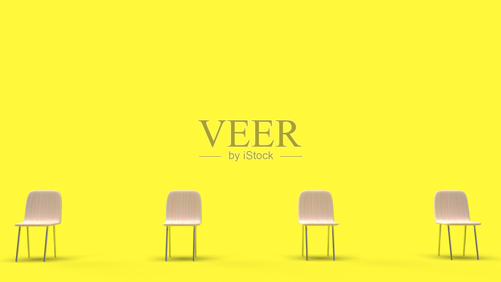 椅子距离的社交距离内容3d渲染。照片摄影图片