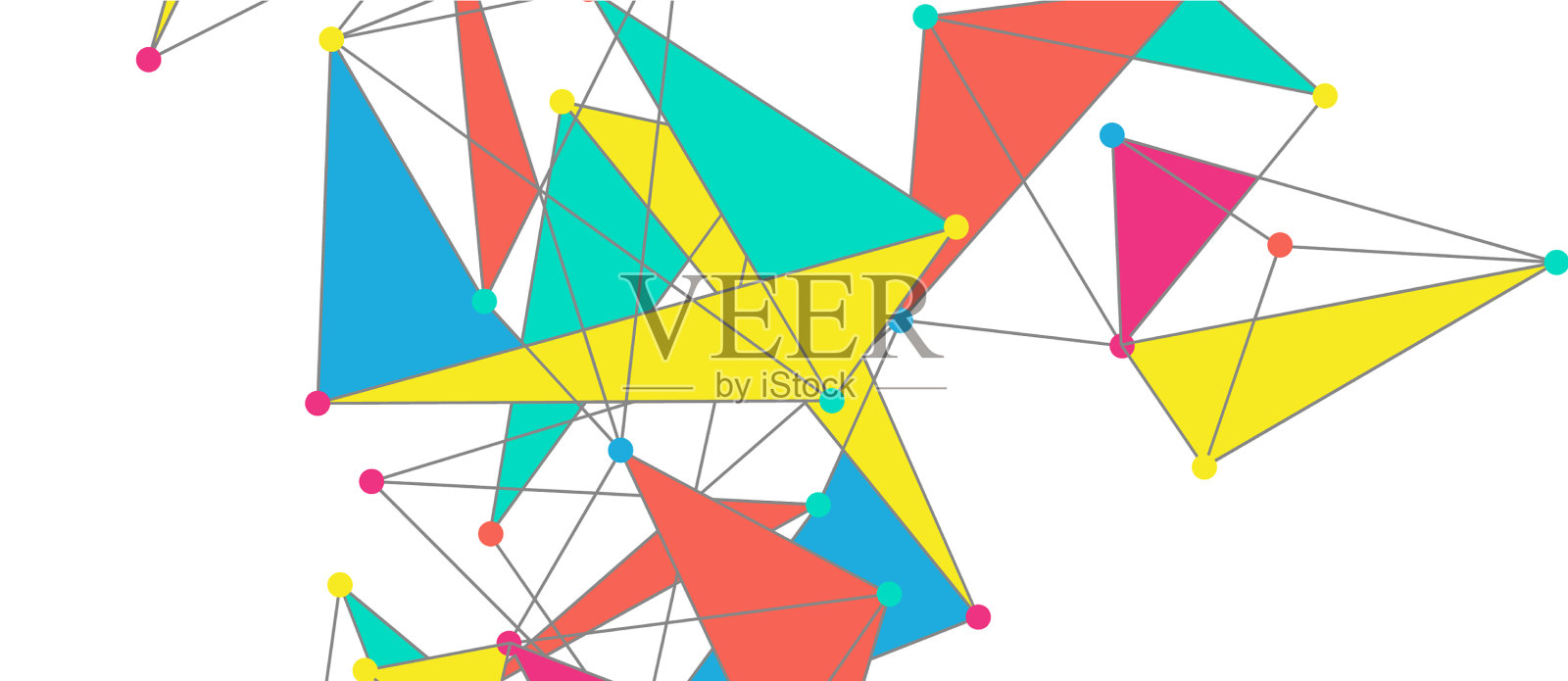 线点连接三角技术设计元素图片