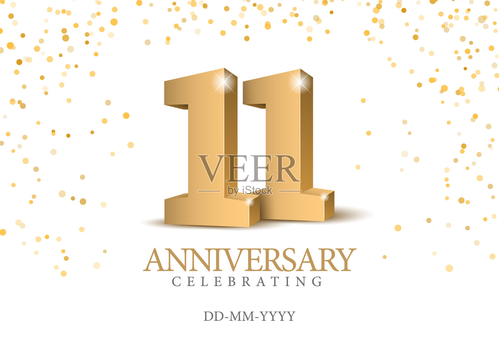 纪念日11黄金3d数字插画图片素材