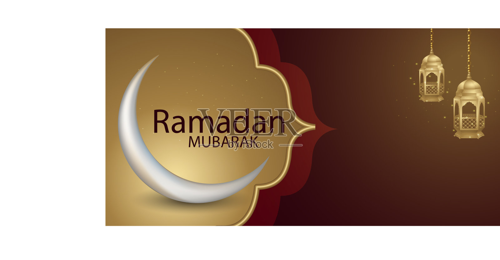 斋月卡里姆伊斯兰旗帜的背景设计插画图片素材