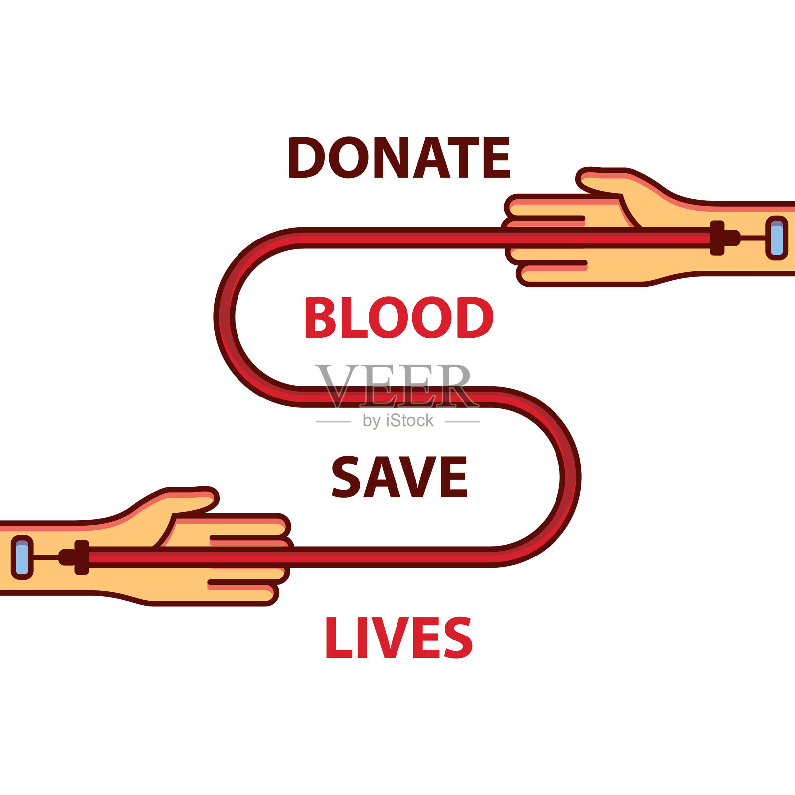 献血救人短信管间自插画图片素材