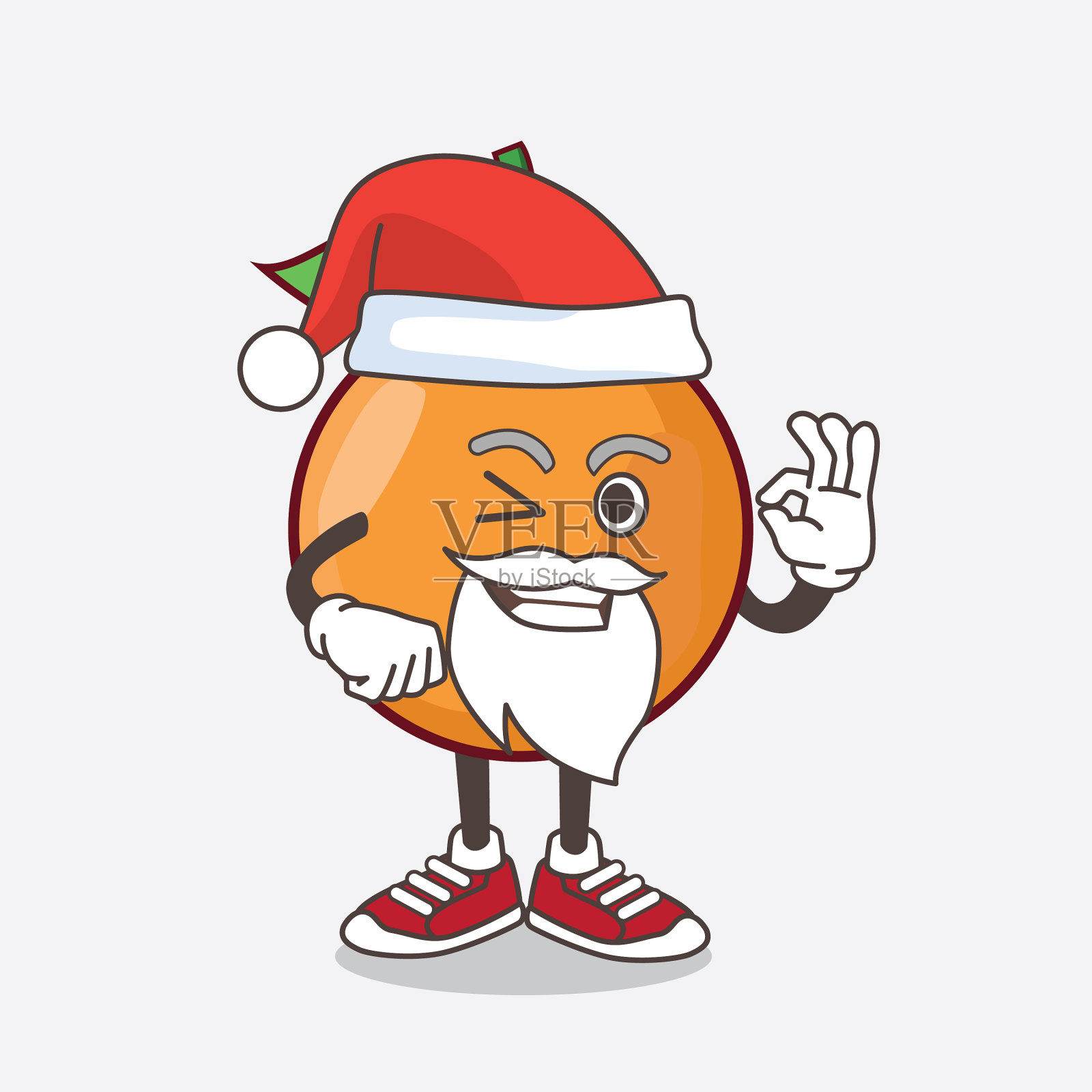 柑橘水果卡通圣诞吉祥物插画图片素材