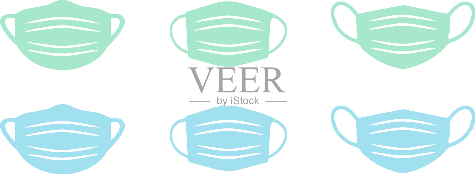 医用口罩图标在背景上隔离插画图片素材