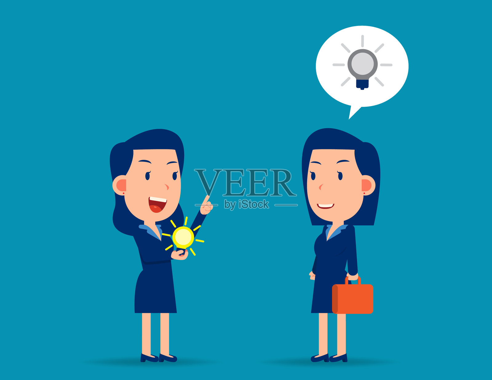 经理为同事的业务提供新思路插画图片素材