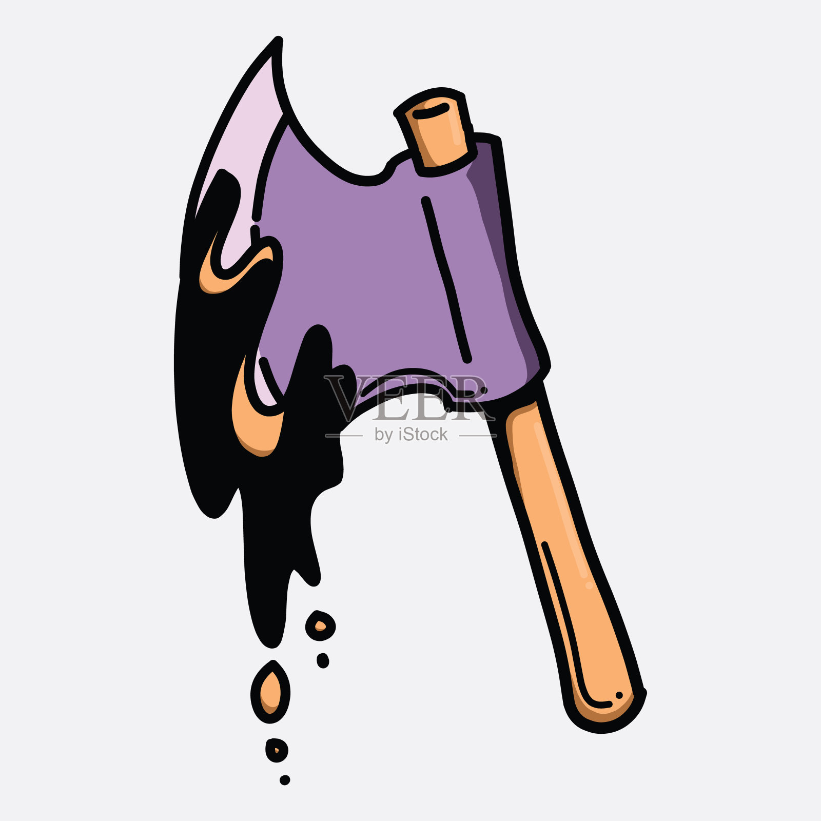 Axe涂鸦彩色矢量图标。手绘素描插图eps10插画图片素材