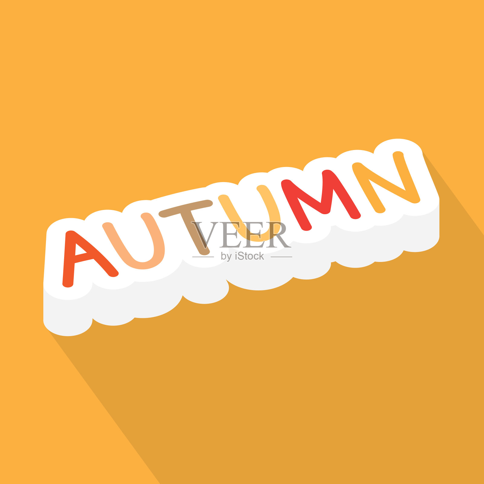 秋字概念插画图片素材