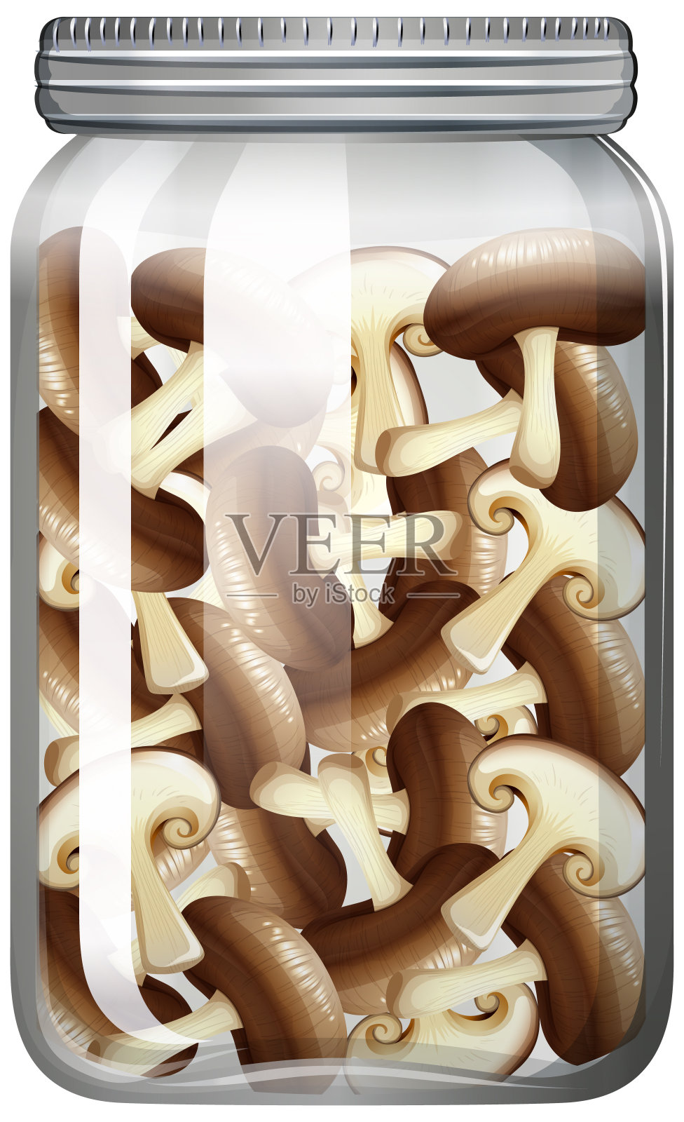 玻璃罐里有蘑菇设计元素图片