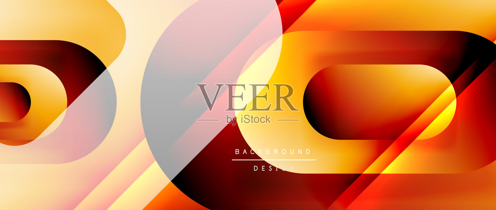 向量几何抽象背景与线条和现代形式。带有抽象圆形形状和阴影和光效果的流体梯度插画图片素材