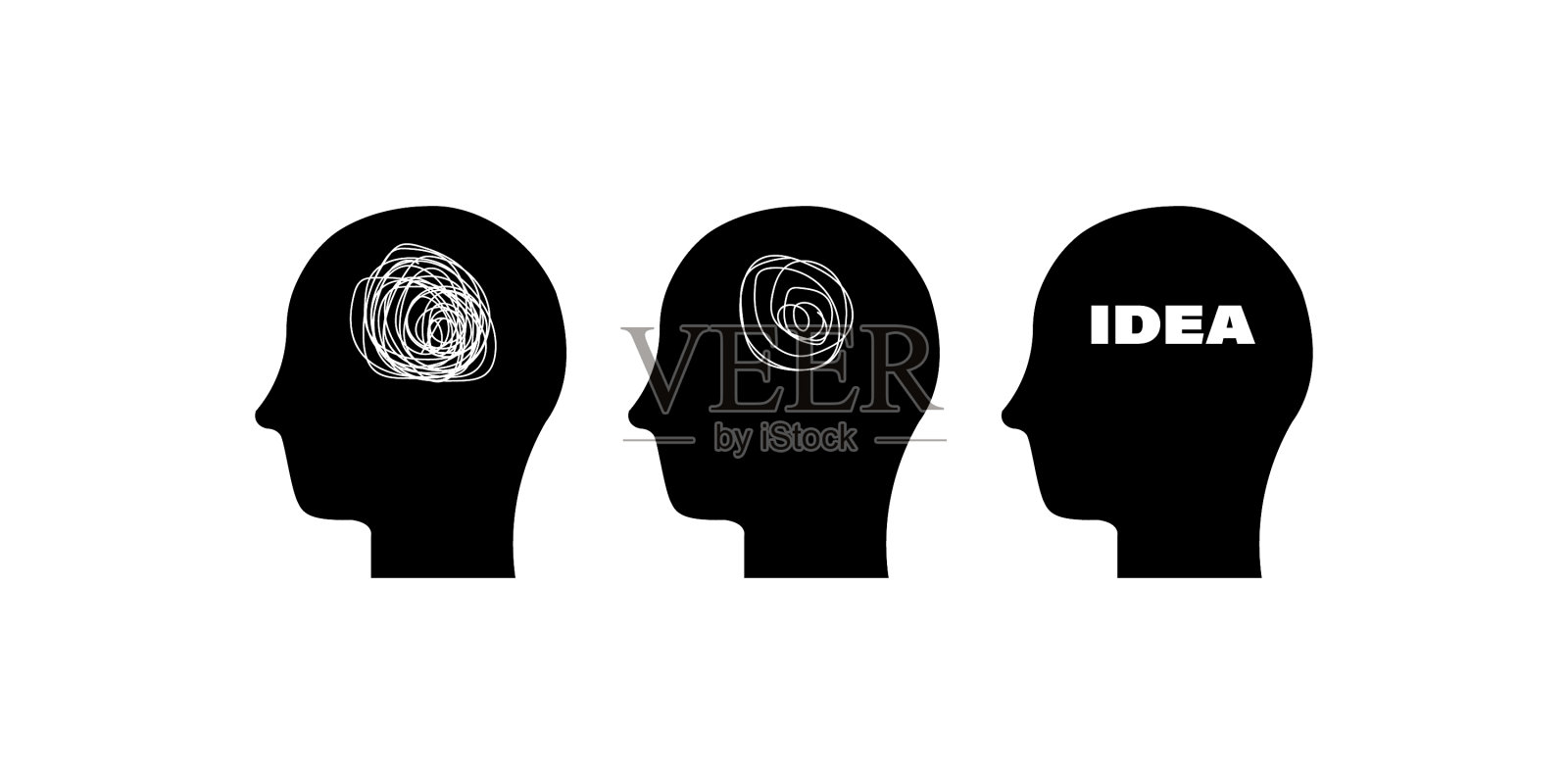 概念概念与人的头插画图片素材