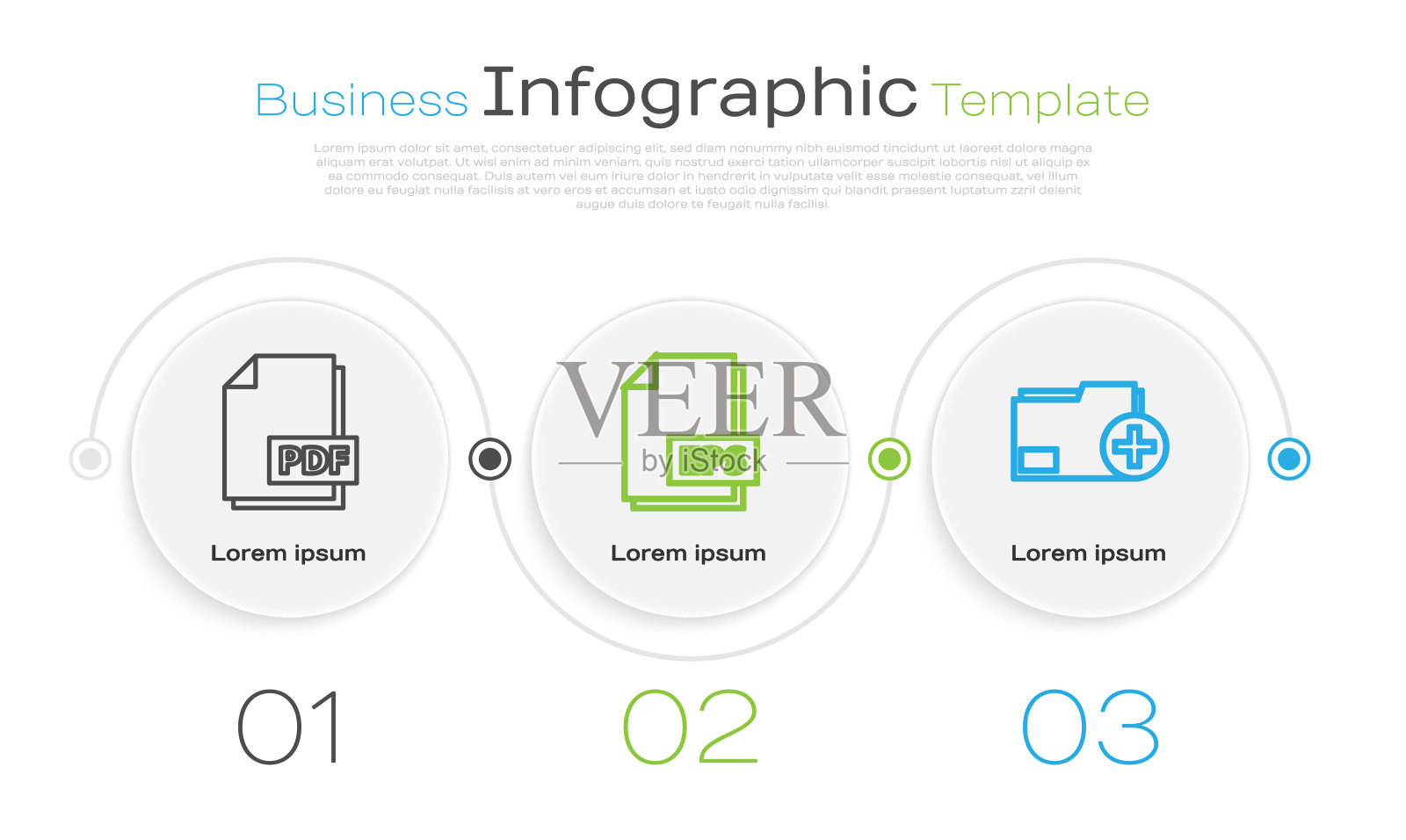 设置行PDF文件文件，EPS文件文件和添加新文件夹。业务信息模板。向量设计模板素材