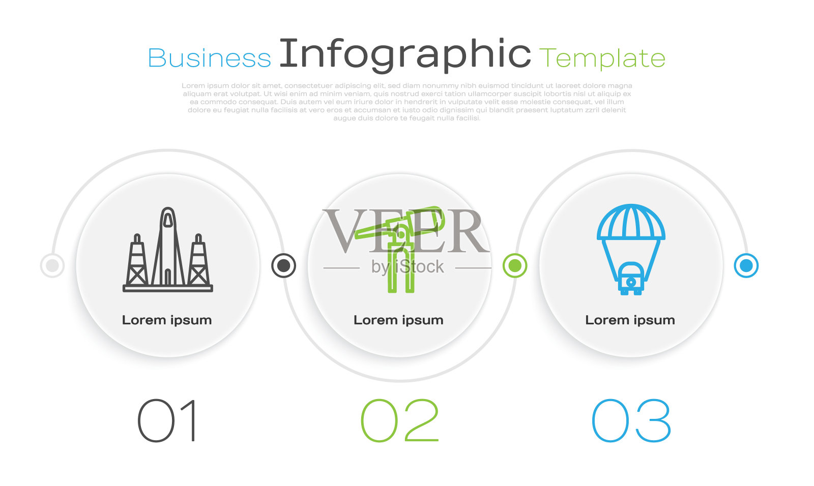 设置线火箭发射从太空港，望远镜和土星。业务信息图模板。向量设计模板素材