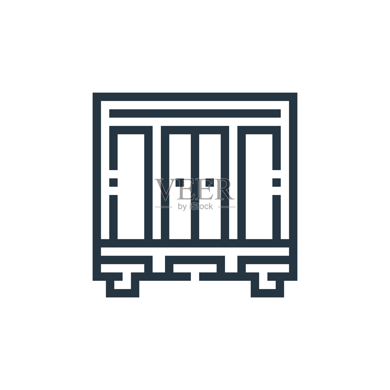 壁橱向量图标孤立的白色背景。轮廓，细线壁橱图标，用于网站设计和移动，应用程序开发。细线壁橱轮廓图标矢量插图。图标素材