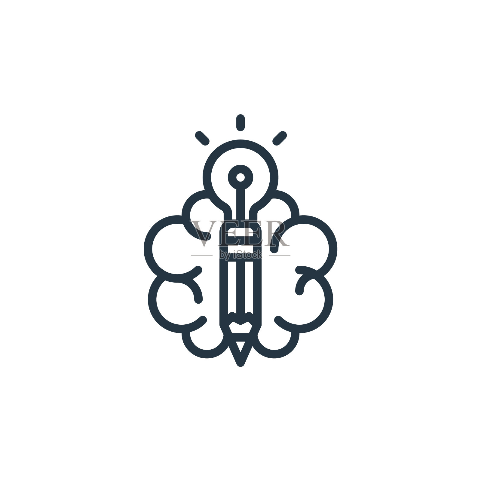 创意矢量图标孤立在白色背景。大纲，细线创意图标网站设计和移动，应用程序开发。细线创意轮廓图标矢量插图。图标素材