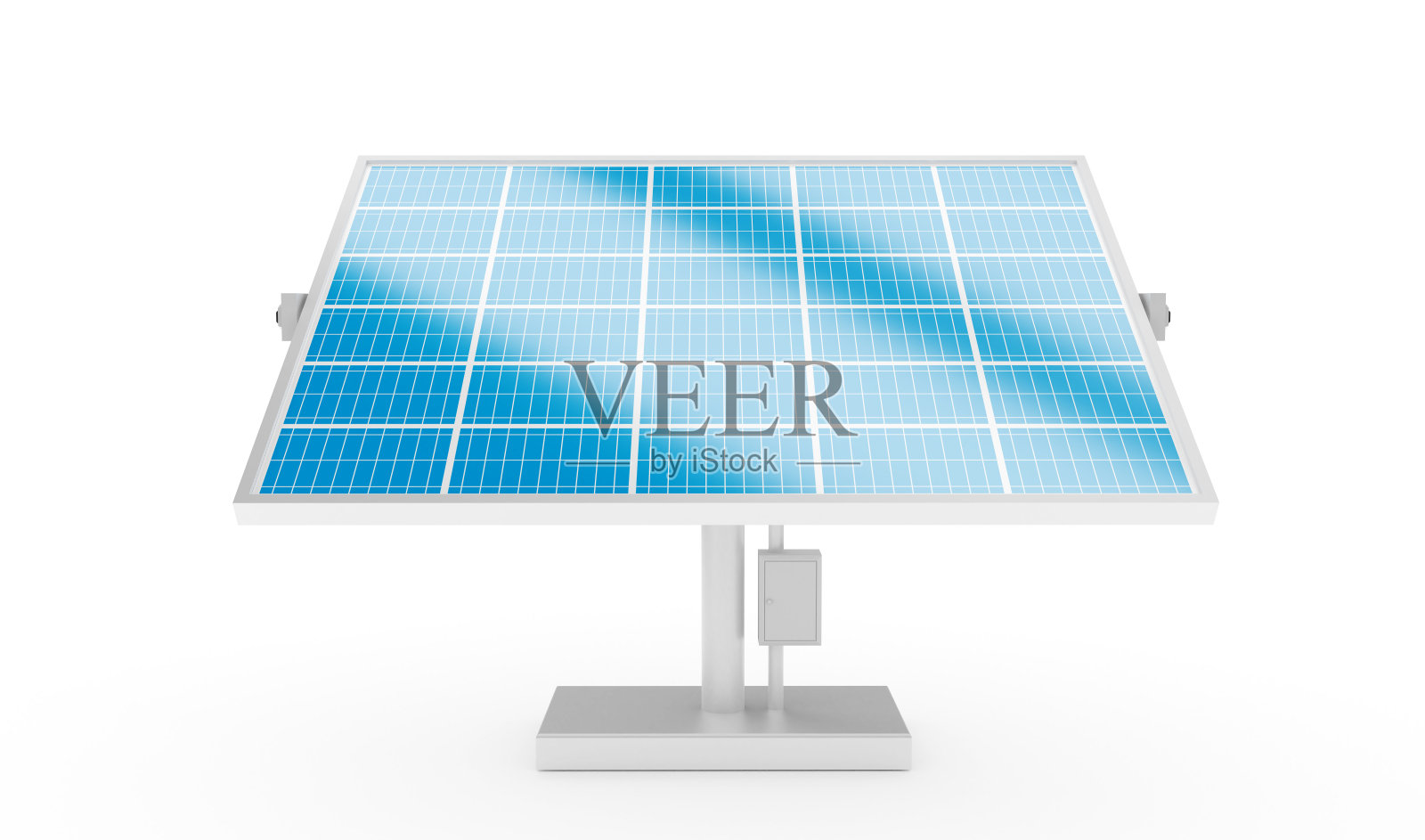 太阳能电池板前视图3d渲染插图照片摄影图片