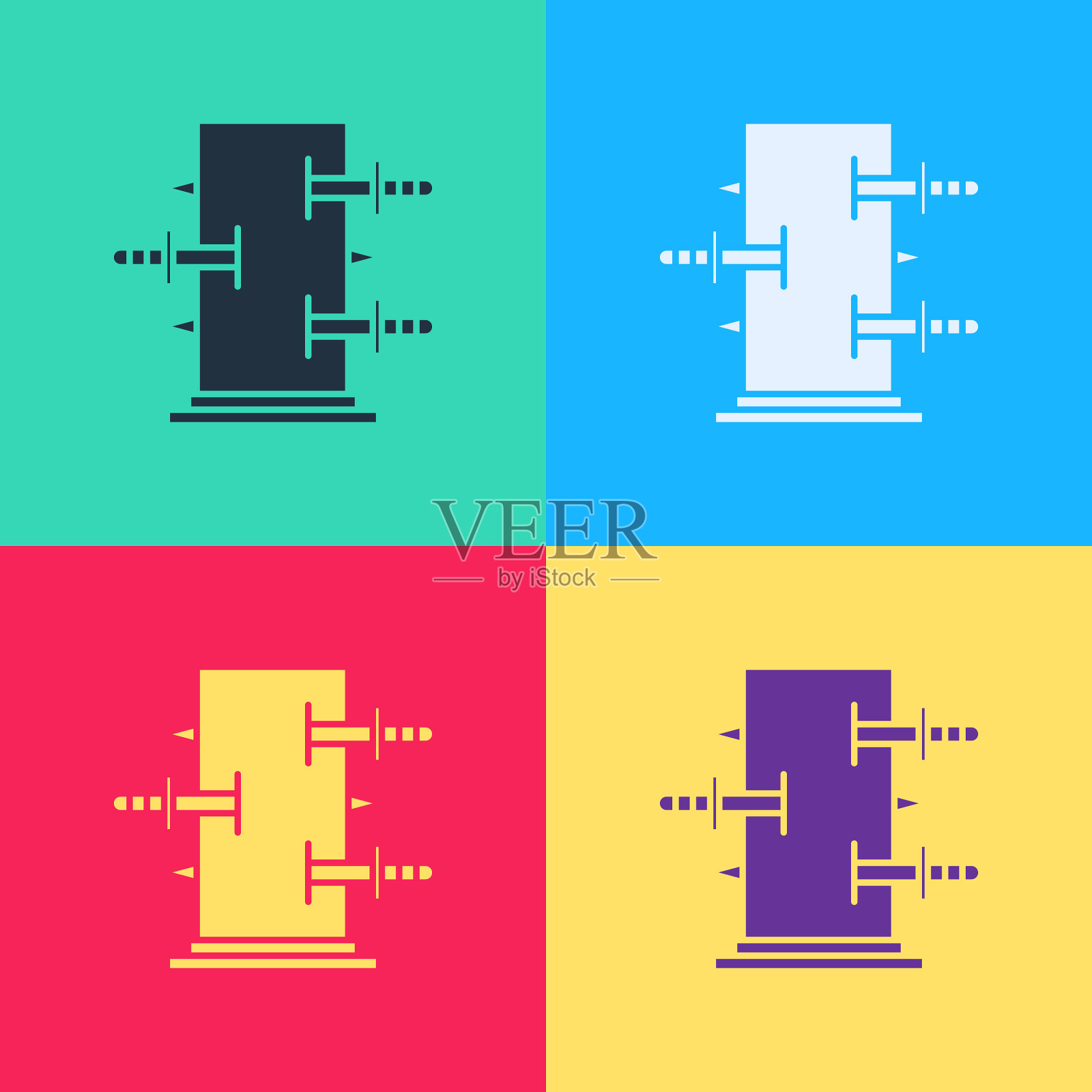 流行艺术魔术箱箱子魔术图标插画图片素材